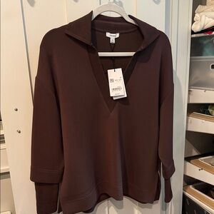 NWT Reiss Bernie Sweatshirt in Chocolate | Retail $230